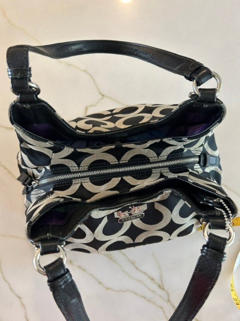Vintage Coach Maggie Op Art Sateen Shoulder Bag style K1173-17689 - Picture 2 of 12